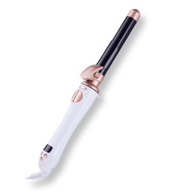 Automatic rotating curling iron with a sleek design and digital temperature display