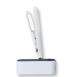 Portable cordless hair straightener by ghd, ideal for travel